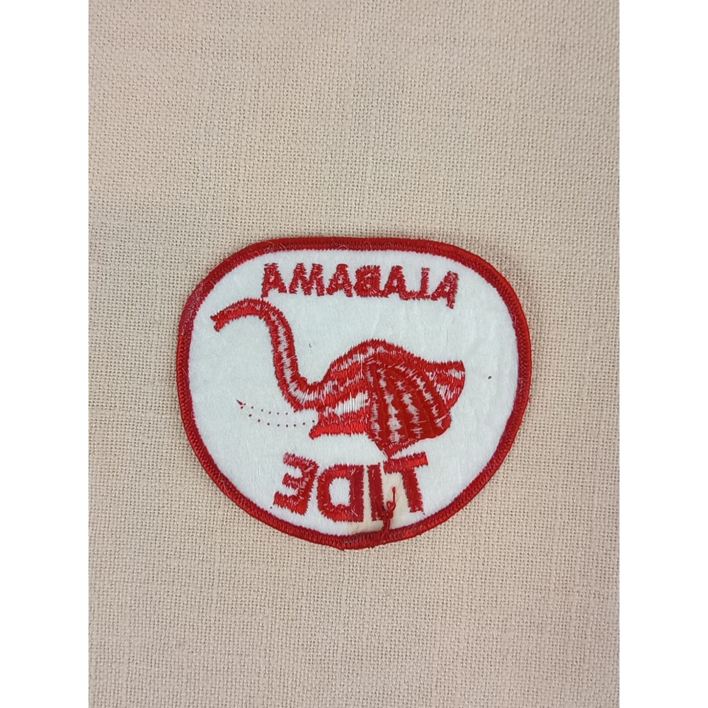 Vtg Alabama Crimson Tide Patch 3.5" Crimson & White Elephant Patch Hat Jacket Et - Picture 2 of 3